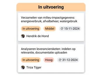 Richt een systeem in van (wederkerende) acties voor maatregelen en dataverzameling.