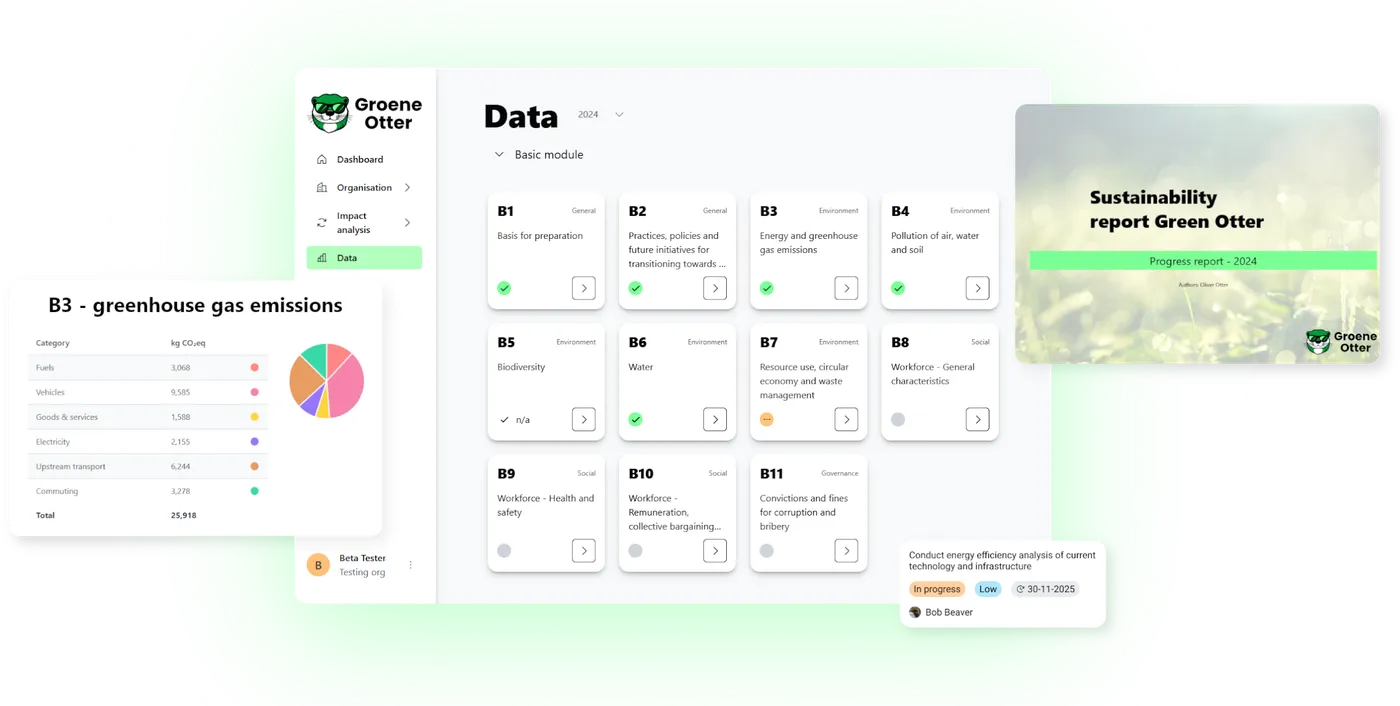 Collage of screenshots from the software