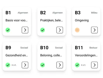 Afbeelding dat zoveel de basis and uitgebreide VSME-module in de software zitten